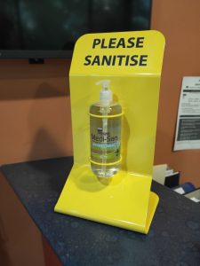 Ace Wire Works Yellow Counter Stand Hand Sanitiser Stand