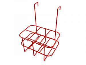Red wire basket with handle